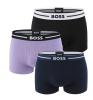 BOSS - boxerky 3PACK cotton stretch BOLD dark color & lavender z organickej bavlny - limitovaná fashion edícia (HUGO BOSS)