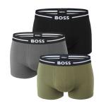 BOSS - boxerky 3PACK cotton stretch BOLD army green & dark color z organickej bavlny - limitovaná fashion edícia (HUGO BOSS)
