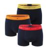 TOMMY HILFIGER - boxerky 3PACK signature cotton essentials dark color with deep crim & yellow waist