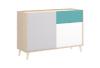 Expedo Komoda NOVAR, 105x75xx43, biela/sivá/hnedá/zelená