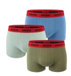 HUGO - boxerky 3PACK cotton stretch modern blue & army green color combo - limitovaná fashion edícia (HUGO BOSS)