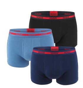HUGO - boxerky 3PACK cotton stretch modern blue & black color combo z organickej bavlny - limitovaná fashion edícia (HUGO BOSS)
