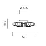 Stropné svietidlo Filo LED, béžová farba, kov, Ø 50 cm, 2 700 K