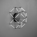 Nástenné svietidlo Euclide LED, čierne, kov, šírka 37,5 cm