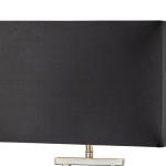 Klubová stolová lampa, strieborná/čierna, výška 48,5 cm, textil, E14