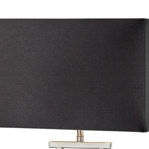 Klubová stolová lampa, strieborná/čierna, výška 48,5 cm, textil, E14