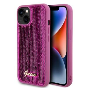 Puzdro Guess Sequin Script Logo iPhone 13 - magenta