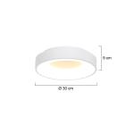 Stropné svietidlo Ringlede LED, 2 700 K, Ø 30 cm, biela, kov