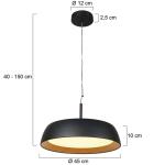 Závesné svietidlo Mykty LED, kov, čierna farba, matný difúzor