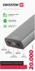 SWISSTEN Aluminum Power Bank 20000mAh 20W Power Delivery Grey