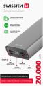 SWISSTEN Aluminum Power Bank 20000mAh 20W Power Delivery Grey