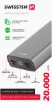 SWISSTEN Aluminum Power Bank 20000mAh 20W Power Delivery Grey