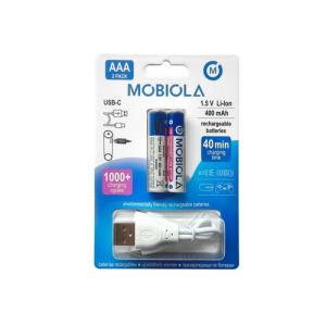 Nabíjateľné AAA batérie cez USB-C, 400 mAh