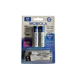 Nabíjateľné AA batérie cez USB-C, 1650mAh