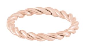 Troli Moderné kroucený ružovo pozlátený prsteň 51 mm