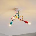 Stropné svietidlo Oxford s tromi svetlami oranžová/červená/tyrkysová