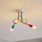 Stropné svietidlo Oxford s tromi svetlami oranžová/červená/tyrkysová