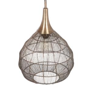 Závesné svetlo Soraya, Ø 42 cm, kov, starožitná mosadz, guľový tvar