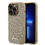 Puzdro Guess PU Square Mirror Script Logo iPhone 15 Pro - zlaté