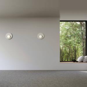 Nástenné svietidlo Pitane, Ø 25 cm, biele, omietka, GX53