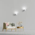 Nástenné svietidlo Demetra, biele, omietka, šírka 16,5 cm, GX53