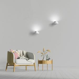 Nástenné svietidlo Demetra, biele, omietka, šírka 16,5 cm, GX53