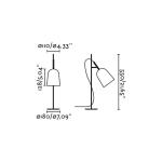 Stolová lampa Studio, ružová/čierna, oceľ, výška 55 cm