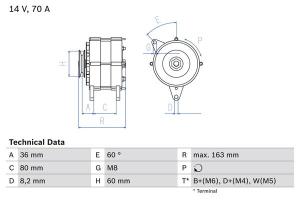 BOSCH Alternátor 0986034470