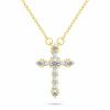 Brilio Silver Blyštivý pozlátený náhrdelník pre ženy Krížik NCL176Y