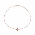 Brilio Silver Nadčasový pozlátený náramok s krížikom BRC25RRBW