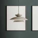 Závesné svetlo Kloé, holubičia sivá, Ø 60 cm, kov