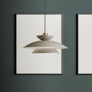 Závesné svetlo Kloé, holubičia sivá, Ø 60 cm, kov