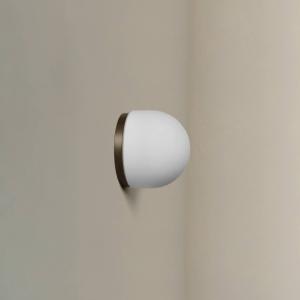 Nástenné svietidlo Domu, Ø 15 cm, bronz/biela, sklo, GX53