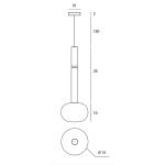 Závesné svietidlo Mose, zlatá farba, výška tienidla 39 cm, 1 svetlo, sklo