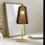 Stolná lampa X-Ray, bronzová/zlatá farba, výška 39 cm, sklo