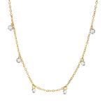 Troli Trblietavý pozlátený náhrdelník s vybrúsenými kryštálmi