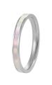 Troli Elegantný oceľový prsteň s perleťou 49 mm