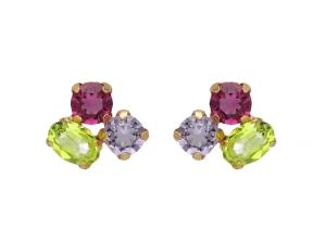 Victoria Cruz Oslnivé náušnice s farebnými kryštálmi Odele A4912-MDT