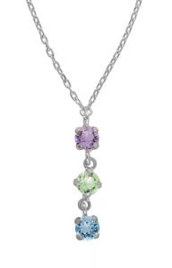 Victoria Cruz Strieborný dámsky náhrdelník s kryštálmi Ryver A4886-MHG