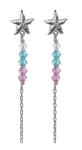 Victoria Cruz Dlhé strieborné náušnice Hviezdice s kryštálmi Bliss A4849-MHT