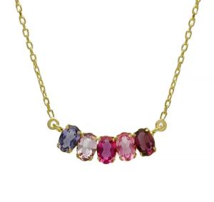 Victoria Cruz Pôvabný pozlátený náhrdelník s kryštálmi Harmony A4692-11DG