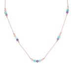 Agato Šnúrkový náhrdelník s amazonitom, ametystom a angelitom HE24K3RG-LP