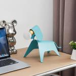 Stolná lampa Lucande Idalina, pes, svetlomodrá, železo, 41 cm