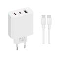 Xiaomi 2C1A (2xUSB-C,1xUSB-A) 67W GaN Cestovní Nabíječka + USB-C/USB-C 6A Datový Kabel White (Service Pack)