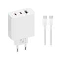 Xiaomi 2C1A (2xUSB-C,1xUSB-A) 67W GaN Cestovní Nabíječka + USB-C/USB-C 6A Datový Kabel White (Service Pack)