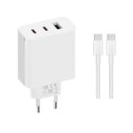 Xiaomi 2C1A (2xUSB-C,1xUSB-A) 67W GaN Cestovní Nabíječka + USB-C/USB-C 6A Datový Kabel White (Service Pack)