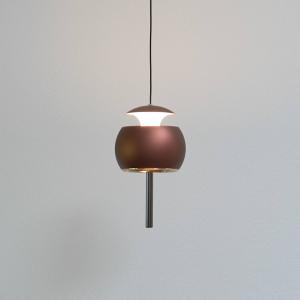 LOOM DESIGN LED závesné svetlo Parachute, hnedá farba, Ø 9,6 cm, hliník