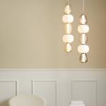 LOOM DESIGN LED závesné svietidlo Pearl 5 sivé/chrómové sklo výška 78 cm