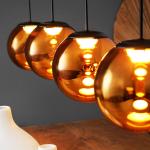 Závesné svietidlo LED Altaïr 4-svetelné sklo jantárovej farby 3 000 K