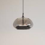 LOOM DESIGN Závesná LED lampa Avalon, čierna/sivá Ø 20 cm sklo